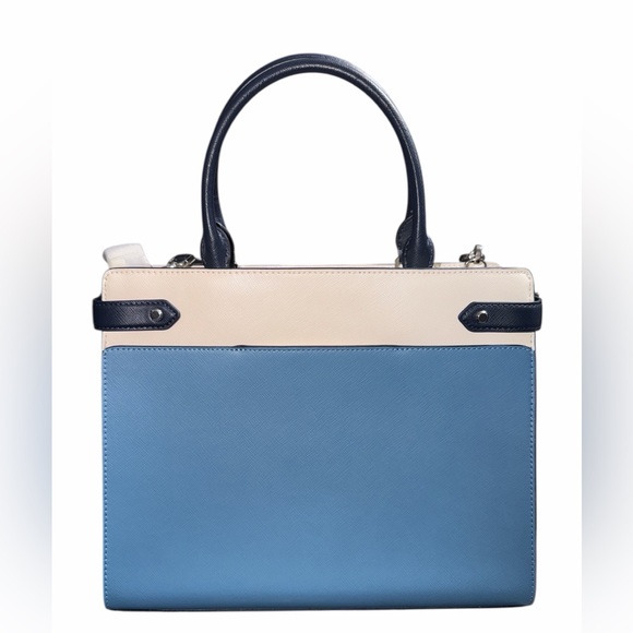 Kate Spade staci colorblock satchel/crossbody Niagara blue saffiano leather nwot - Picture 2 of 3